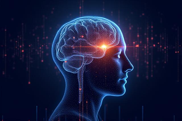 Abstract depiction of AI and data analysis